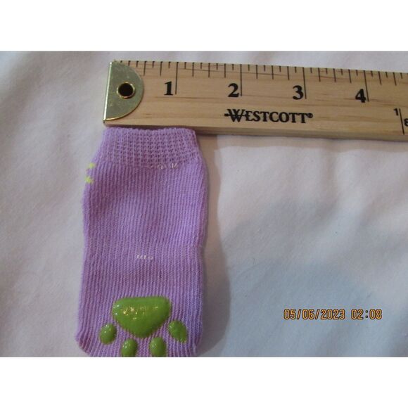 DOG PUPPY SOCKS SET OF 4 PURPLE WITH PINK SUNGLASSES RELAX SMALL - Picture 4 of 4